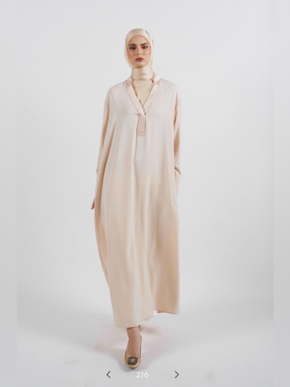 Minimum (Danish Brand) Elegant Cream Long Sleeve Dress Medium size